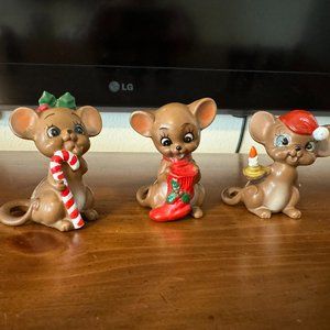 Three Josef Originals Teensy Ceramic Vintage Mice
